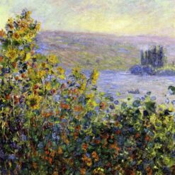 Handcrafted Impressionist Floral Oil Painting | Flowers Beds at Vetheuil by Claude Monet (1881) | Dafen Village Art Studio