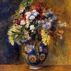 Pierre-Auguste Renoir "Flowers in a Vase" (1878) – Handcrafted Oil Painting Reproduction for Elegant Floral Decor