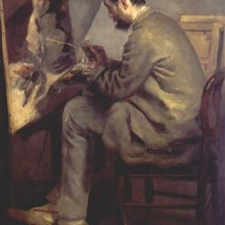 Pierre-Auguste Renoir "Frederic Bazille at his Easel" (1867) – Handcrafted Oil Painting Reproduction for Artistic or Studio Decor
