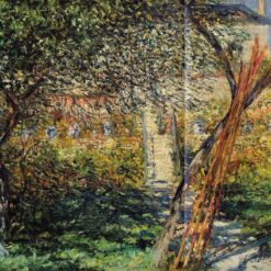 1881 Claude Monet Garden at Vetheuil – Hand-Painted Oil Painting Reproduction, Crafted by Dafen Village Artisans
