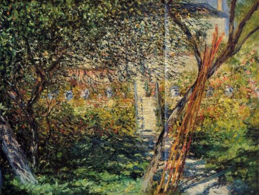 1881 Claude Monet Garden at Vetheuil – Hand-Painted Oil Painting Reproduction, Crafted by Dafen Village Artisans