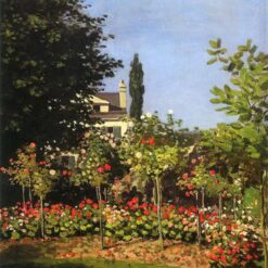 Original Oil Painting of Monet’s Garden in Bloom at Sainte-Addresse (1866) - Handcrafted by Skilled Dafen Village Artists