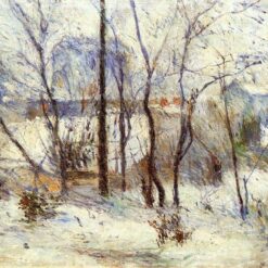 Garden Under Snow" by Paul Gauguin 1879 - Handcrafted Oil Reproduction | Snow-Covered Garden in France