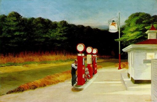 Vintage Edward Hopper Gas (1940) Oil Painting – Premium Quality Hand-Painted Reproduction