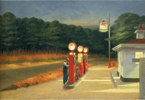 Edward Hopper “Gas” 1940 – Authentic Oil Painting Reproduction | Beautiful Fine Art Canvas for Collectors