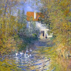 Impressionist Geese in the Creek by Claude Monet – Custom Oil Painting Reproduction from Dafen Village Studio