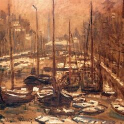 Handcrafted Claude Monet's Geldersekade of Amsterdam Invierno (1871-1874) - Winter Landscape Oil Painting | Made in Dafen Village