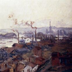 Dafen Village Oil Painting of General View of Rouen from St. Catherine's Bank by Claude Monet | Custom Reproduction of 1892 Masterpiece