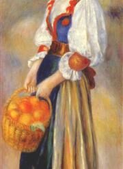 Pierre-Auguste Renoir "Girl with a Basket of Oranges" (c.1889) Oil Painting Reproduction – Hand-painted Masterpiece from Dafen Village