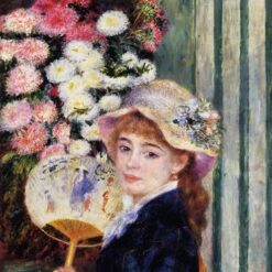 Girl with Flowers" by Pierre-Auguste Renoir – 1888 Oil Painting Reproduction – Custom Art from Dafen Village