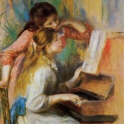 Pierre-Auguste Renoir "Girls at the Piano" (1892) – Handcrafted Oil Painting Reproduction for Elegant Portrait and Musical Decor