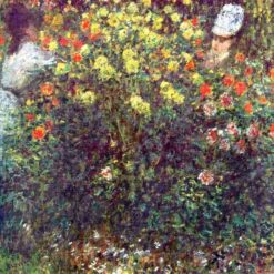 Girls in the Garden by Claude Monet (1875) – Stunning Garden Landscape Oil Painting – Dafen Village Artist Customization Available