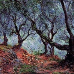 Grove of Olive Trees in Bordighera by Claude Monet - 1884, Beautiful Hand-Painted Oil Artwork, Ideal for Living Room