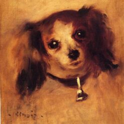 Pierre-Auguste Renoir "Head of a Dog" (1870) – Handcrafted Oil Painting Reproduction for Animal and Portrait Art