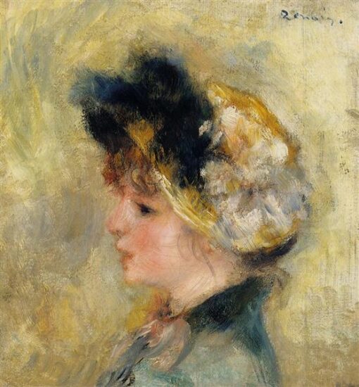 Pierre-Auguste Renoir “Head of a Young Girl” (1878) – Handcrafted Oil Painting Reproduction for Classic Portrait Art