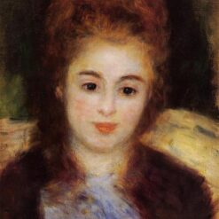 Head of a Young Woman Wearing a Blue Scarf (Madame Henriot)" by Pierre-Auguste Renoir – 1876 Oil Painting Reproduction – Custom Art from Dafen Village