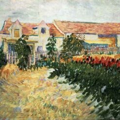 Handcrafted House with Sunflowers (1887) Oil Painting by Vincent van Gogh - Unique Artwork from Dafen Village Studio
