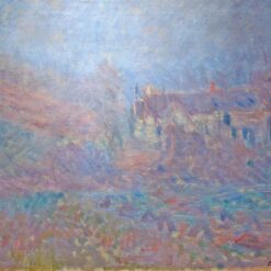 Fine Art Reproduction of Claude Monet’s Houses at Falaise in the Fog – High-Quality Oil Painting from Dafen Village