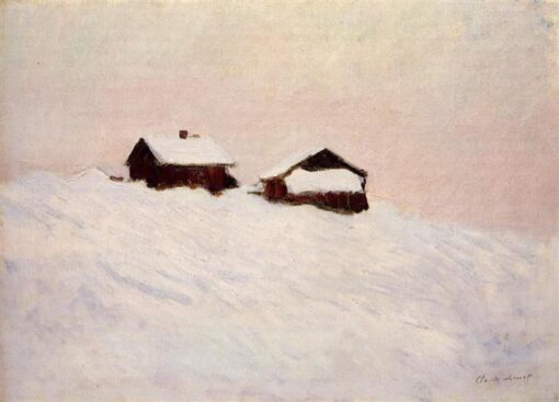 Monet’s Winter Masterpiece: Houses in the Snow 1895 – High-Quality Oil Painting from Dafen Village Artists