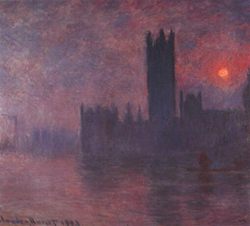 Custom Oil Painting of Houses of Parliament at Sunset by Claude Monet | Dafen Village Studio | High-Quality Reproduction Art