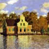Claude Monet Houses on the Zaan River at Zaandam (1871) Oil Painting – Handmade Impressionist Art from Dafen Village