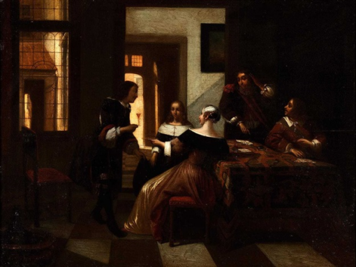 Custom Oil Painting ‘Merry Society’ by Johannes Vermeer – Affordable, High-Quality Canvas Art from Dafen Village Studio