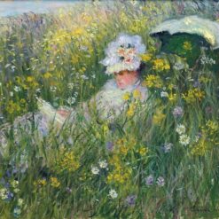 In the Meadow by Claude Monet | Hand-Painted Impressionist Oil Painting | Dafen Village Art Studio