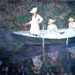 In the Norvegienne Boat at Giverny (1887) by Claude Monet – High-Quality Custom Oil Painting from Dafen Village