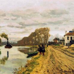 Impressionist Masterpiece: Infantry Guards Wandering along the River (1870) by Claude Monet - Custom Oil Painting from Dafen Village