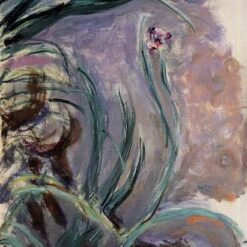 Claude Monet’s Irises (1914-1917) – Reproduction in Oil from Dafen Village Studio, Perfect for Elegant Home Decor