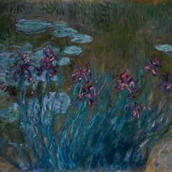 Classic Monet Irises and Water-Lilies (1914-1917) - Hand-Painted Floral Art for Living Room, From Dafen Village Oil Painting Studio