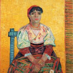 Custom Van Gogh Oil Painting of Italian Woman (Agostina Segatori) - Handcrafted Fine Art by Dafen Village Studio