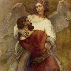 Buy Rembrandt 'Jacob Wrestling with the Angel' c.1659 – A Masterful Interpretation of Biblical Conflict