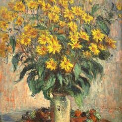 Impressionist Masterpiece: Jerusalem Artichokes (1880) by Claude Monet - High-Quality Hand-Painted Oil Painting from Dafen Village