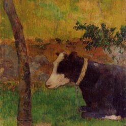 Buy Paul Gauguin’s "Kneeling Cow" 1888 - Premium Oil Painting Reproduction | Custom Handcrafted Canvas Art