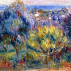 Pierre-Auguste Renoir "Landscape with a View of the Sea" – Handcrafted Oil Painting Reproduction for Coastal and Seaside Art Decor