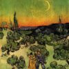 Dafen Village Oil Painting Studio’s High-Quality Reproduction of Vincent van Gogh's Landscape with Couple Walking and Crescent Moon (1890)