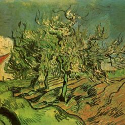1890 Vincent van Gogh Landscape with Three Trees and a House – High-Quality Oil Painting Reproduction from Dafen Village