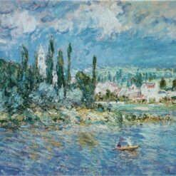 Hand-Painted Landscape with Thunderstorm, Vetheuil, 1880 by Claude Monet – Oil Painting on Canvas from Dafen Village Studio