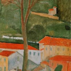 Landscape" by Modigliani - 1919 Hand-Painted Oil Painting Reproduction | Premium Canvas Artwork for Art Collectors