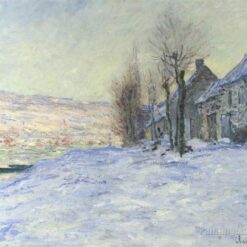 Claude Monet's Iconic Lavacourt, Sun and Snow (1879) – Hand-Painted Reproduction for Your Home Decor
