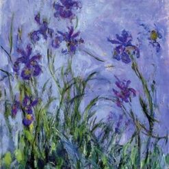 Impressionist Lilac Irises by Claude Monet - Beautiful Hand-Painted Oil Reproduction, Dafen Village Studio