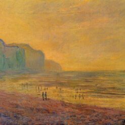Impressionist Oil Painting of Low Tide at Pourville, Misty Weather (1882) by Claude Monet – Custom Reproduction