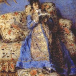 Madame Monet Reading" by Pierre-Auguste Renoir – c. 1872 Oil Painting Reproduction – Custom Art from Dafen Village