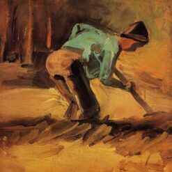 Vincent van Gogh Man Stooping with Stick or Spade, Fine Art Oil Painting Reproduction, Hand-Painted by Dafen Village Artists
