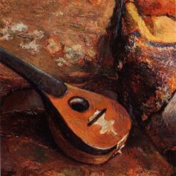 Mandolin on a Chair" by Paul Gauguin 1880 - Elegant Handcrafted Oil Reproduction | Still Life with Mandolin