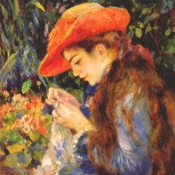 Pierre-Auguste Renoir "Marie-Thérèse Durand-Ruel Sewing" 1882 – Handcrafted Oil Painting Reproduction for Elegant Portrait and Domestic Art Decor