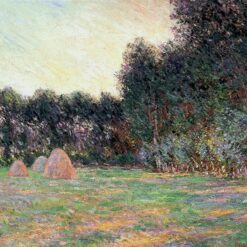 Hand-Painted Monet's "Meadow with Haystacks near Giverny" 1885 - Elegant Custom Oil Painting from Dafen Village