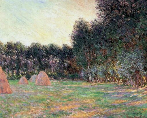 Hand-Painted Monet’s “Meadow with Haystacks near Giverny” 1885 – Elegant Custom Oil Painting from Dafen Village