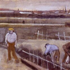 Hand-Painted Vincent van Gogh "Meadows near Rijswijk" 1882 Oil Painting on Canvas - Capturing Tranquil Dutch Landscape
